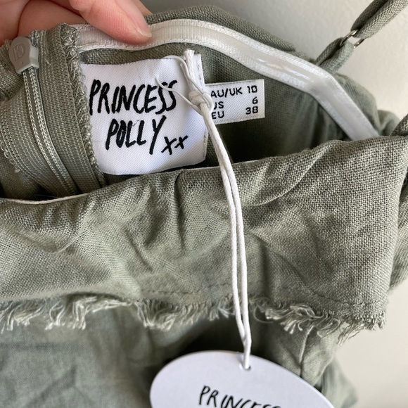 Princess Polly Rally Playsuit Khaki Sage Green Romper - US Size 6 - NWT - Picture 5 of 14